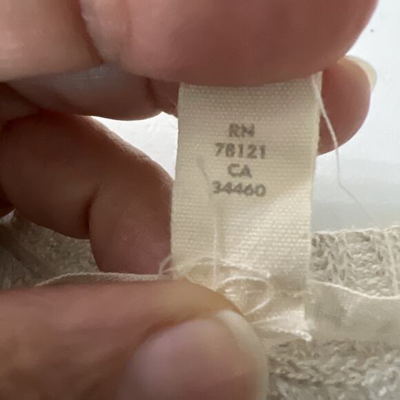 Eileen Fisher 100% Linen Knit Stripe Sweater XL Beige white striped - Picture 8 of 10